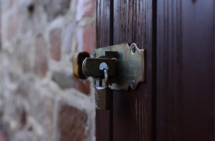 door with padlock