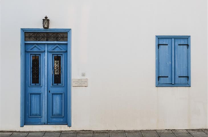 door with black hardware